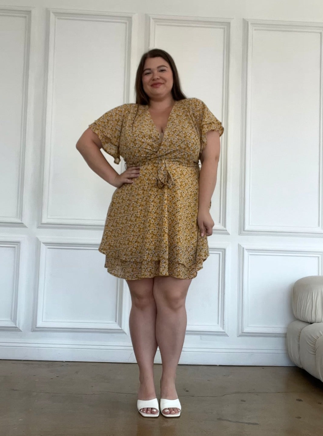 Plus Size Daisies Belted Sundress