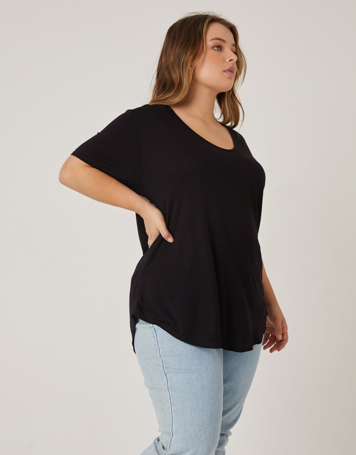 Plus Size Anytime Simple Knot Tee