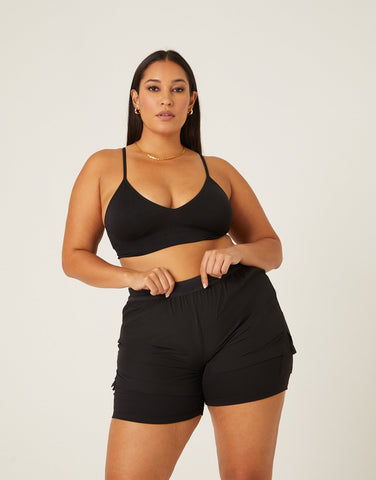 Plus Size Lined Athletic Shorts