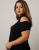 Plus Size Mock Neck Top With Necklace
