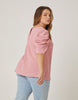 Plus Size Puff Sleeve Woven Blouse