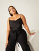 Plus Size Shiny Side Ruched Tank