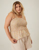 Plus Size Smocked Ruffle Floral Tank