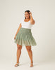 Plus Size Smocked Waist Floral Skirt