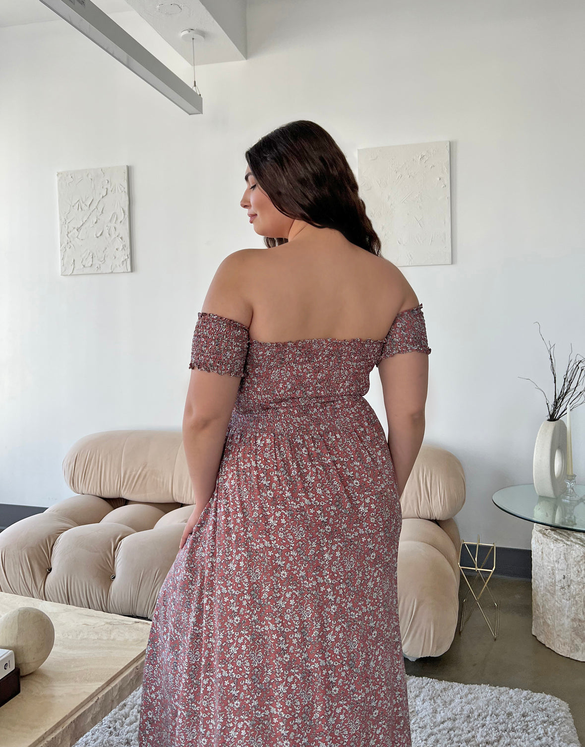 Plus Size Smocked and Flowy Floral Dress