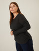 Plus Size Soft Ribbed Long Sleeve Tee
