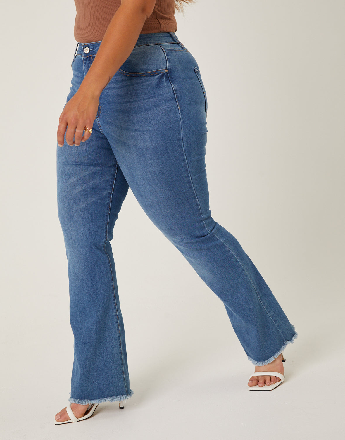 Plus Size Stretch Denim Flare Jeans