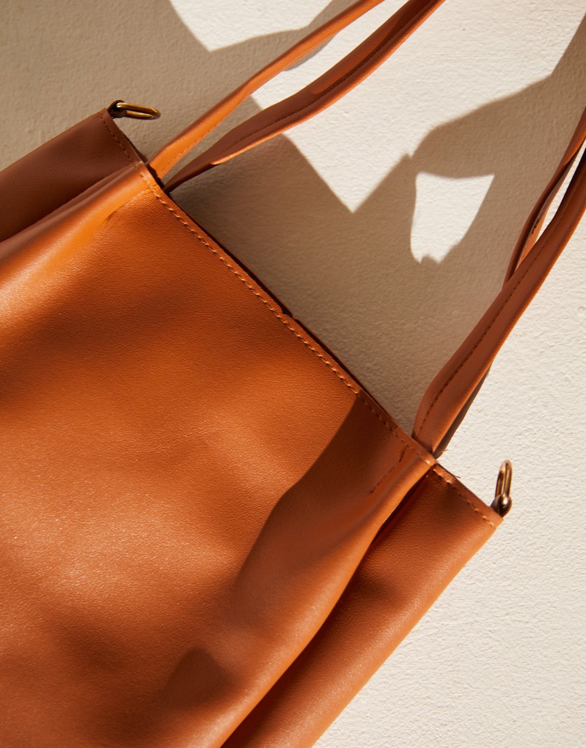 Faux Leather Medium Shoulder Bag