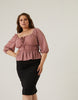 Plus Size Square Neck Gathered Top