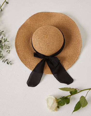 Straw Hat with Tie